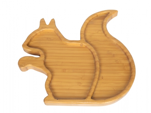 Squirrel shaped bamboo platter